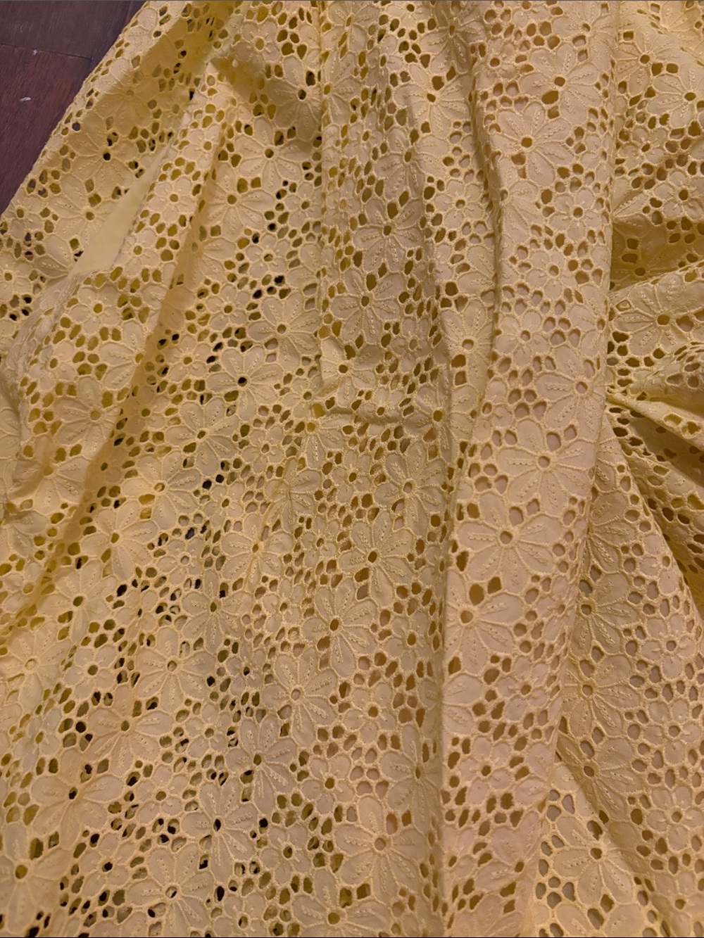 Nina Ricci Yellow Eyelet Midi Dress with Halter straps - Picture 10 of 12